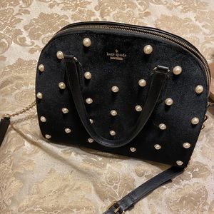 Kate Spade Velvet Pearl Handbag